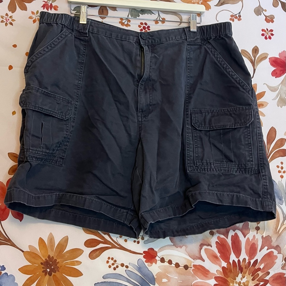 Savane Mens 42 Dark Grey Dad Utility Core Classic Cotton Gorpcore Shorts Solid